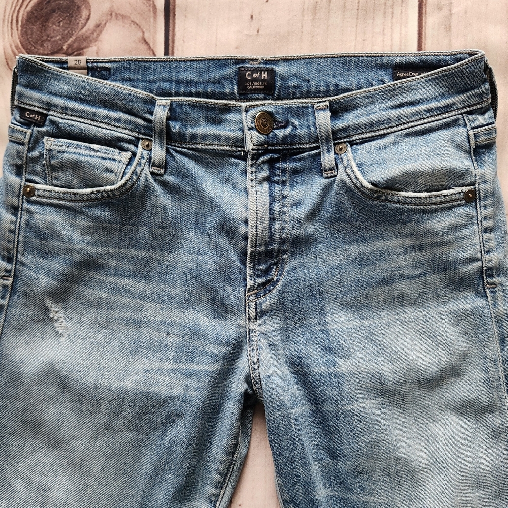 Citizens of Humanity "Agnes Crop" Mid Rise Slim Straight Blue Jean, Women's 26 - Picture 5 of 12